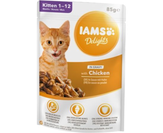 Eukanuba IAMS Delights Kitten Chicken in gravy - wet cat food - 12 x 85g Barība