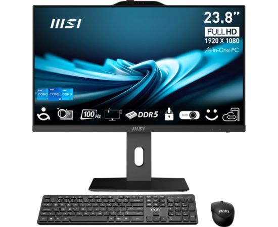 MSI AIO PRO AP242P 14M-1096XEU i7-14700 23,8" IPS LED FHD Non-Touch Anti-Glare 16GB SSD1TB M.2 AX211 WiFi 6E NoOS Black Компьютеры All In One