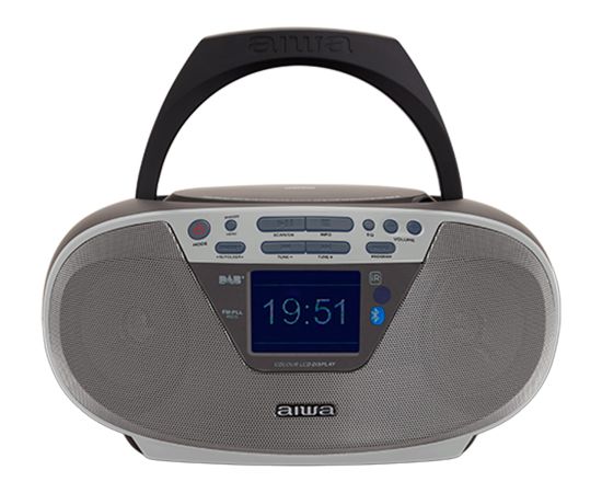 AIWA boombox sistēma ar bluetooth un TFT-LCD displeju, pelēks - BBTU-500DAB/SL Aудио-видео