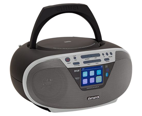 AIWA boombox sistēma ar bluetooth un TFT-LCD displeju, pelēks - BBTU-500DAB/SL Aудио-видео