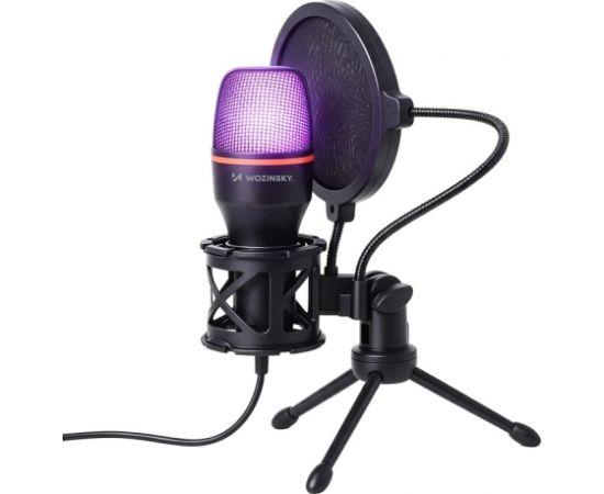 Wozinsky Studio Gaming USB Computer Microphone with RGB Stand - Black Mикрофоны
