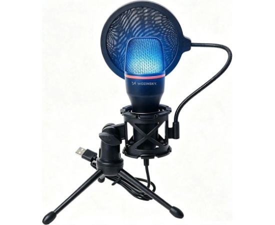 Wozinsky Studio Gaming USB Computer Microphone with RGB Stand - Black Mикрофоны