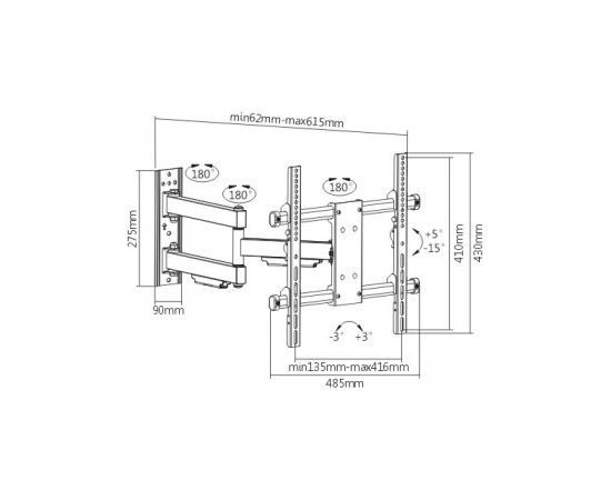 Lh-group Oy LH-GROUP WALL MOUNT WITH TURN 32-55" Крепления для телевизоров