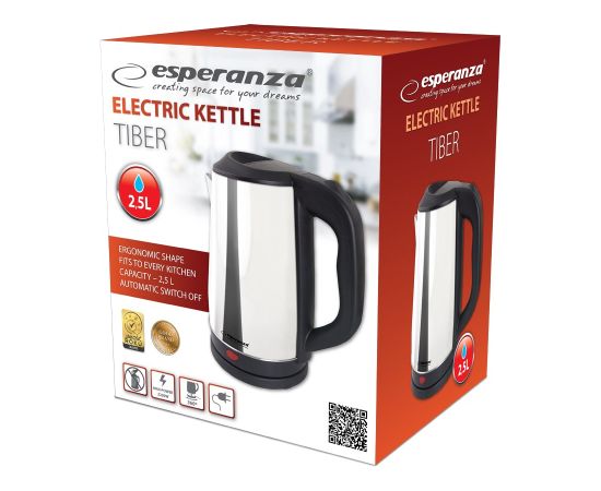 Esperanza EKK036X Electric kettle 2,5 L 2200 W Inox Чайники (электрические)
