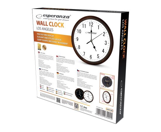 Esperanza Los Angeles Mechanical clock Round Black, White Pulksteņi