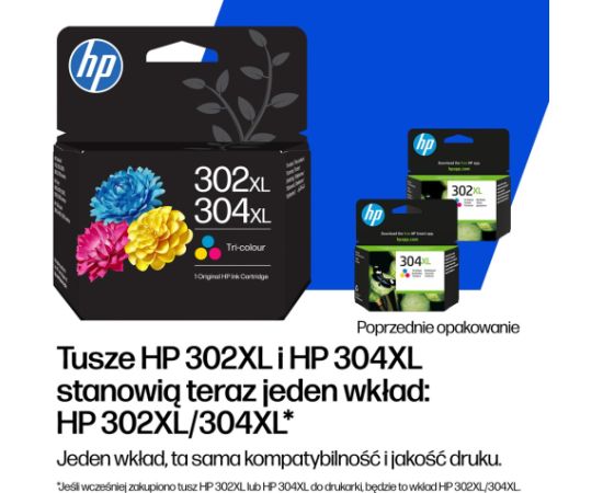 HP 302XL/304XL Tri-color Original Ink Cartridge Tintes printeru izejmateriāli