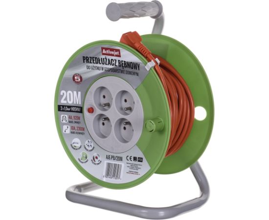 Activejet AJE-PB/20M reel extension cord 20m Strāvas pagarinātāji