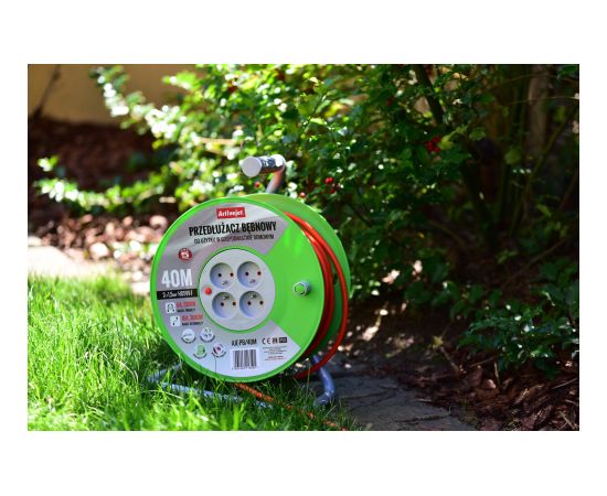 Activejet AJE-PB/20M reel extension cord 20m Strāvas pagarinātāji