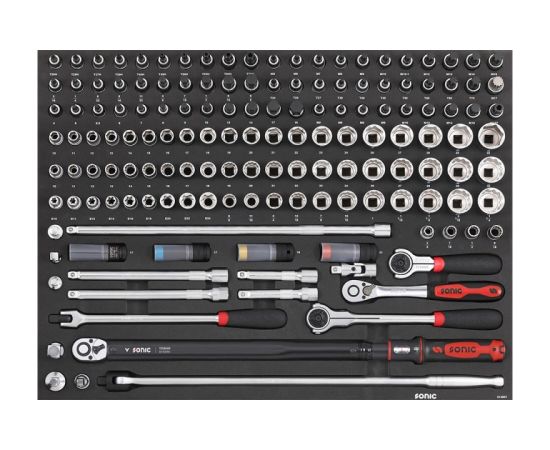 Instrumentu komplekts Sonic Equipment 314901; 1/2''; 149 gab. Mehāniskie instrumenti