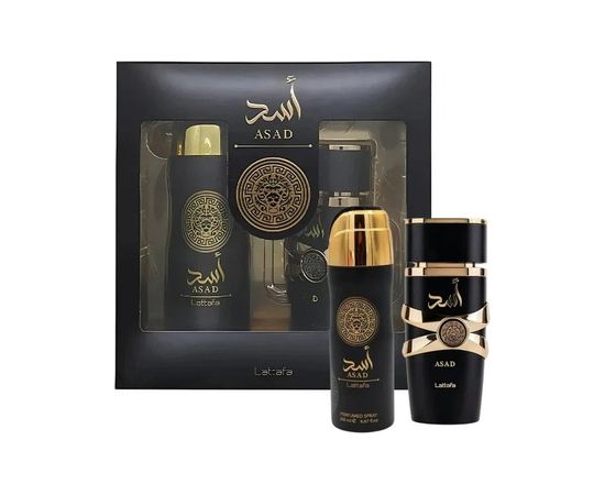 Lattafa Asad Dárková sada EDP 100 ml a deospray 200 ml 100ml Парфюмерные наборы