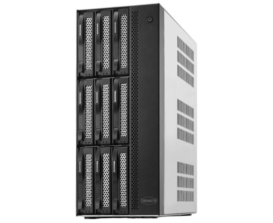 NAS TerraMaster T9-500 PRO darbvirsmas, Intel Core i7 2.4 GHz, 16 GB DDR5, atbalsta 9 diskus, RAID, pelēks Serveru komponentes