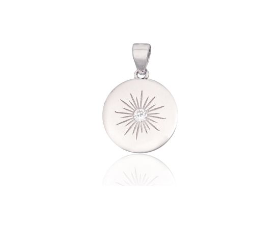 Sudraba kulons #2302050(PRh-Gr)_CZ, Sudrabs 925°, rodijs (pārklājums), Cirkoni, 1.7 gr. Sieviešu