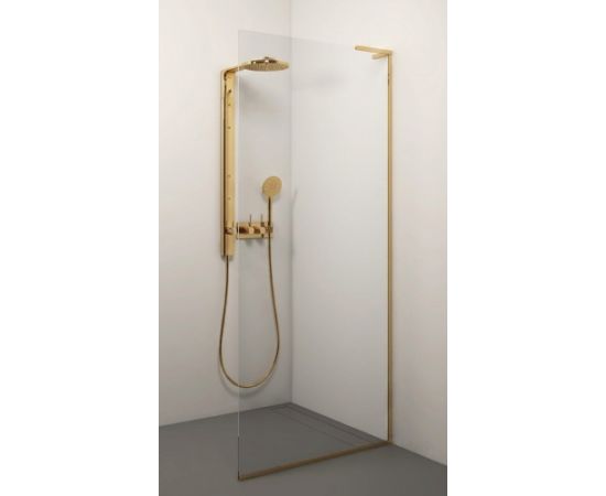 dušas siena Gaia Gold, 1200 mm, h=2000, gold/caurspīdīgs stikls Душевые стенки