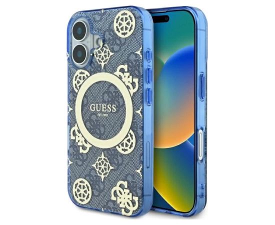 Guess IML Peony On 4G Background MagSafe Защитный Чехол для Apple iPhone 16 Чехлы - альтернативные