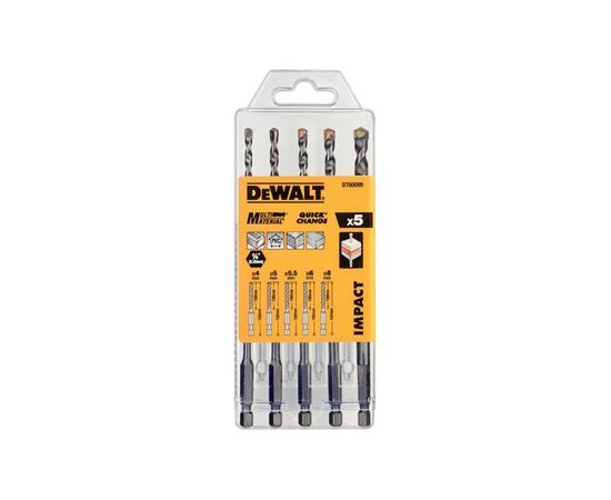 Daudzfunkcionālu urbju komplekts DeWalt DT60099-QZ; 1/4''; 4,0-8,0 mm; 5 gab. Piederumi urbjiem