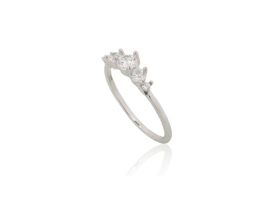 Серебряное кольцо #2101999(PRh-Gr)_CZ, Серебро 925°, родий (покрытие), Цирконы, Размер: 19, 1.4 гр. Sieviešu