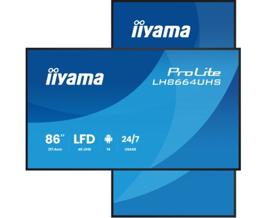 IIYAMA 217,4cm(85,6") LH8664UHS-B3AG 16:9  2xHDMI+USB-C (Speditionsversand) Monitori