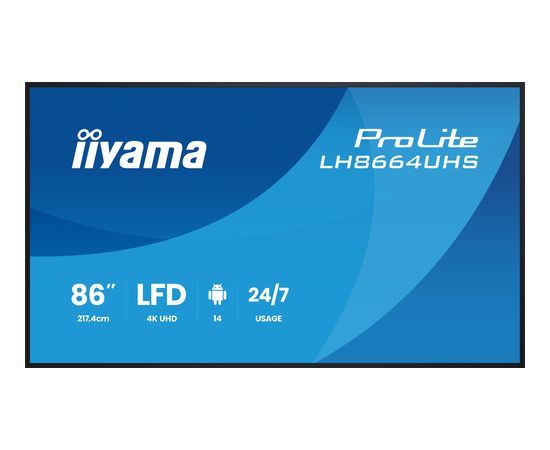 IIYAMA 217,4cm(85,6") LH8664UHS-B3AG 16:9  2xHDMI+USB-C (Speditionsversand) Monitori