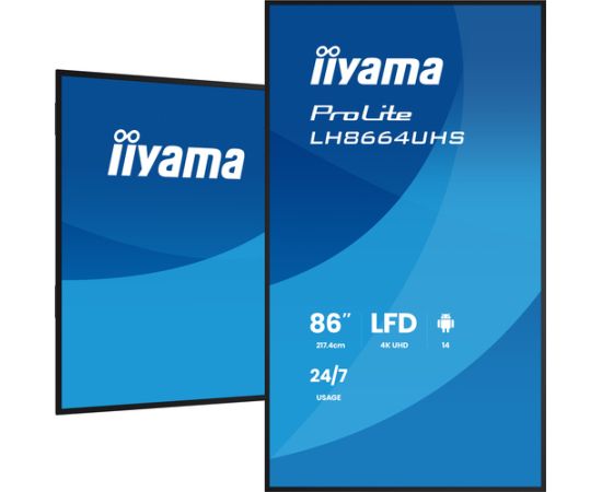 IIYAMA 217,4cm(85,6") LH8664UHS-B3AG 16:9  2xHDMI+USB-C (Speditionsversand) Monitori