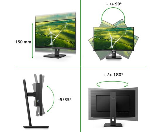 Philips 242B1G/00 23,8" IPS FHD 75Hz 4ms melns monitors Monitori