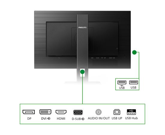 Philips 242B1G/00 23,8" IPS FHD 75Hz 4ms melns monitors Monitori