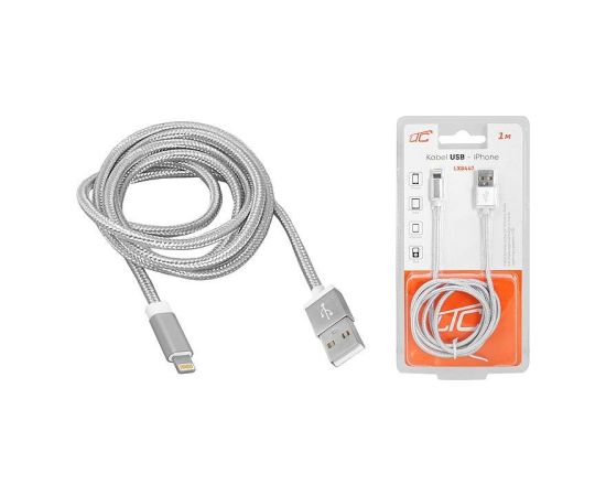 Lamex LX8447 USB Uzlādes kabelis priekš iPhone 1m / sudrabs Data USB kabeļi