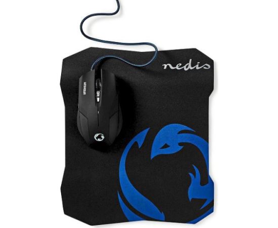 Nedis GMMP100BK Комплект игровой мыши и коврика для мыши 1600DPI / 1,5м Мыши