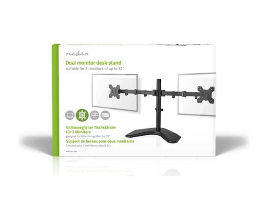 Nedis MMDOSD110BK Galda monitora stiprinājums 2 ekrāniem 15–32" 75 x 75/100 x 100 (pilna kustība) TV un monitoru stiprinājumi, kronšteini