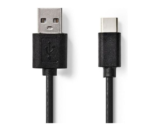 Nedis CCGT60600BK20 USB 2.0 USB-A Male USB-C™ Male 480 Mbps 2 m Uzlādes kabelis priekš Data USB kabeļi