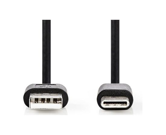 Nedis CCGT60600BK20 USB 2.0 USB-A Male USB-C™ Male 480 Mbps 2 m Uzlādes kabelis priekš Data USB kabeļi