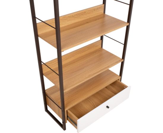 Shelf STUDY 70x30xH159cm, oak/white Новинки Для дома и сада 