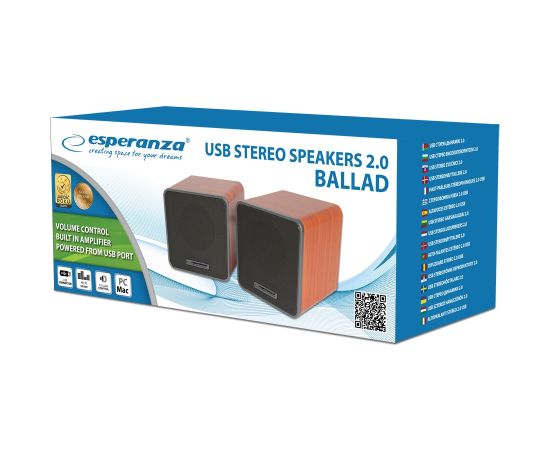 Esperanza EP152 Speaker set 2.0 USB 5 W Aудио-видео