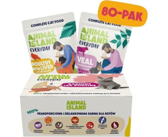 ANIMAL ISLAND Everyday box mix smaków dla kota 80x85g Barība