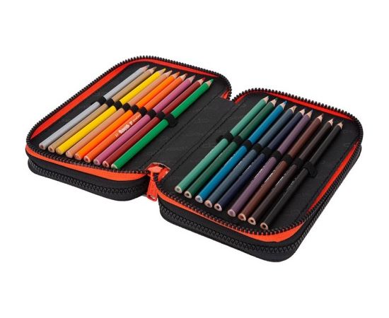 Triple decker pencil case with equipment CoolPack Jumper 3 Grey Ball Mugursomas