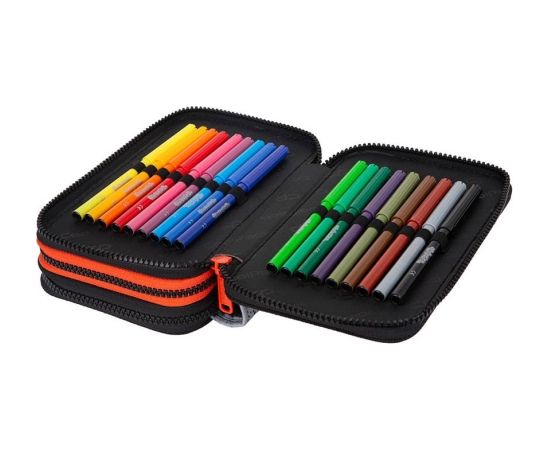 Triple decker pencil case with equipment CoolPack Jumper 3 Grey Ball Mugursomas