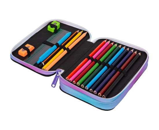 Double decker school pencil case with equipment CoolPack Jumper 2 Star Night Mugursomas