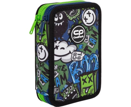 Double decker school pencil case with equipment CoolPack Jumper 2 Monster Team Mugursomas