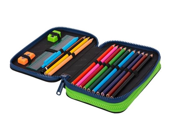 Double decker school pencil case with equipment CoolPack Jumper 2 Monster Team Mugursomas