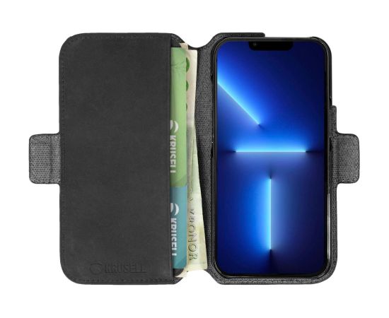 Krusell Leather PhoneWallet Apple iPhone 13 Pro Max black (62396) Neoriģinālie Maciņi