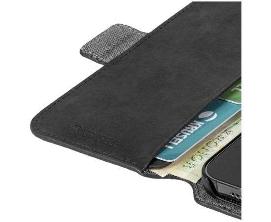 Krusell Leather PhoneWallet Apple iPhone 13 Pro Max black (62396) Neoriģinālie Maciņi