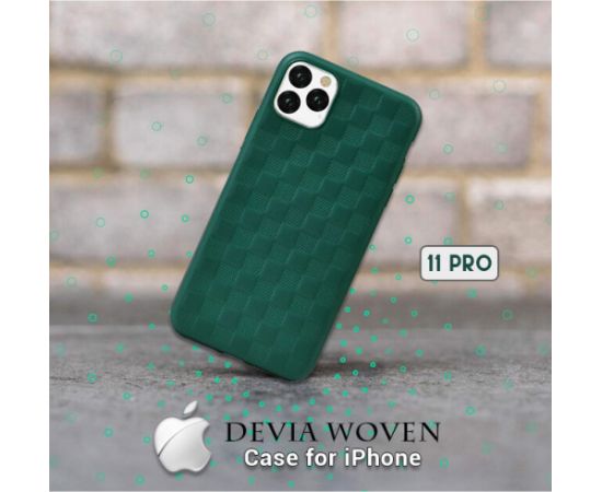 Devia Woven2 Pattern Design Soft Case iPhone 11 Pro green Чехлы - альтернативные