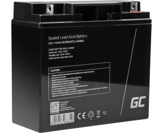 Akumulators Green Cell AGM VRLA 12V 15Ah Новинки Компьютерная техника
