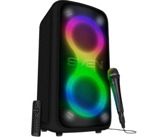 2.0 portable speaker SVEN PS-960, black, power output 2x80W (RMS), TWS, Bluetooth, FM, USB, LED-display, lithium battery Беспроводные колонки