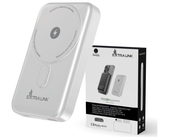 Extralink MagSafe10000 mAh White Внешний Аккумулятор Bezvadu telefonu lādētāji