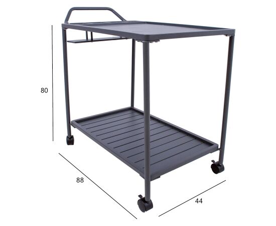 Тележка сервировочная MAGIC 88x44xH80см, тёмно-серая Dārza galdi