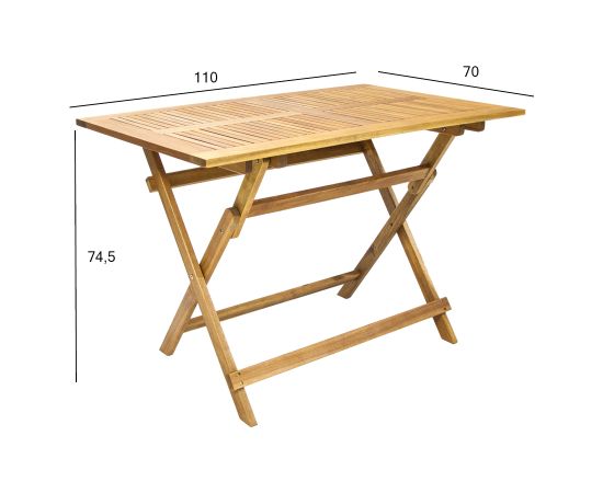 Стол FINLAY 110x70xH74,5см, акация Dārza galdi