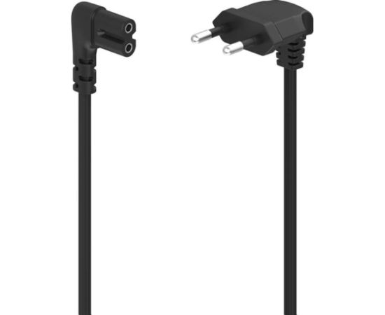 Hama Power Cord, 2-pin 90°, 1,5 m, black - Power cable Сетевые кабели, провода