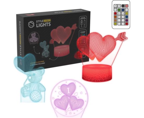 Manta SNL115RGB LED lamp Light decoration Heart RGB 3D Jaunumi, Bērnu preces