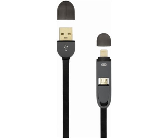 Sbox USB->Micro USB+IPH.5 M/M 1M black 2IN1B Data USB kabeļi