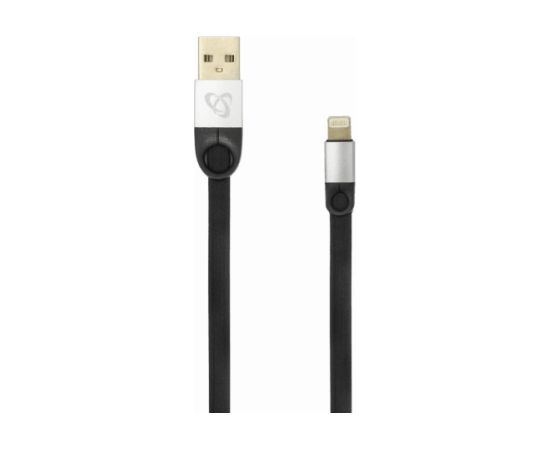 Sbox USB 2.0-8-Pin/2.4A black/silver Data USB kabeļi